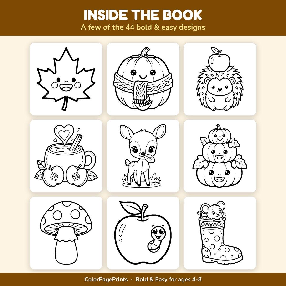 Cute & Crunchy Fall Coloring Book — look inside 2