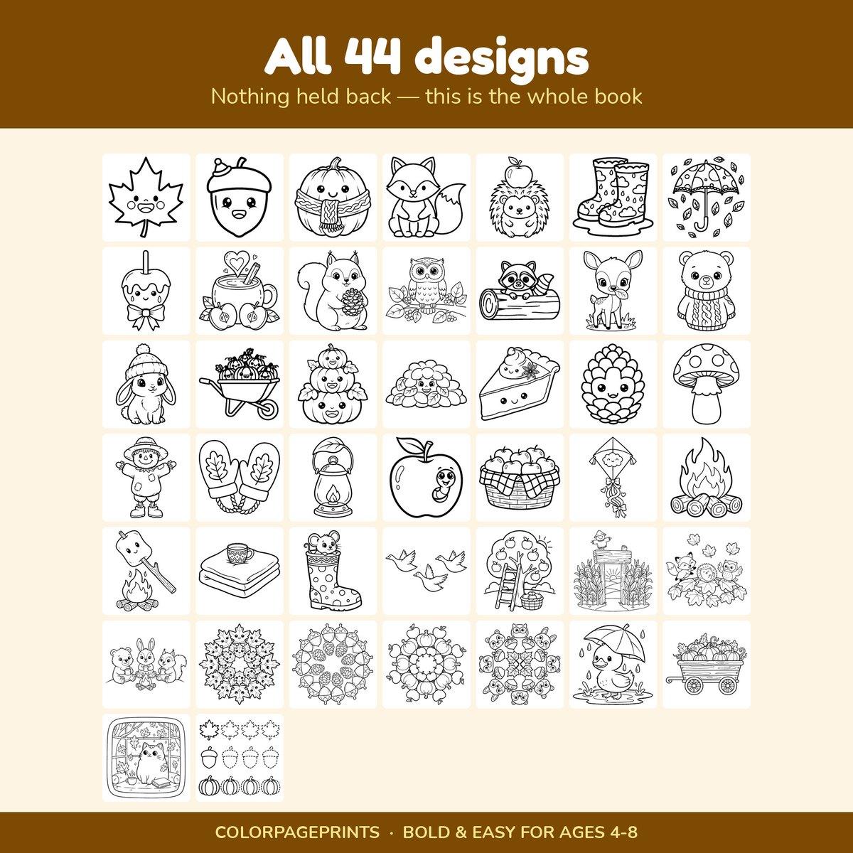 Cute & Crunchy Fall Coloring Book — look inside 1