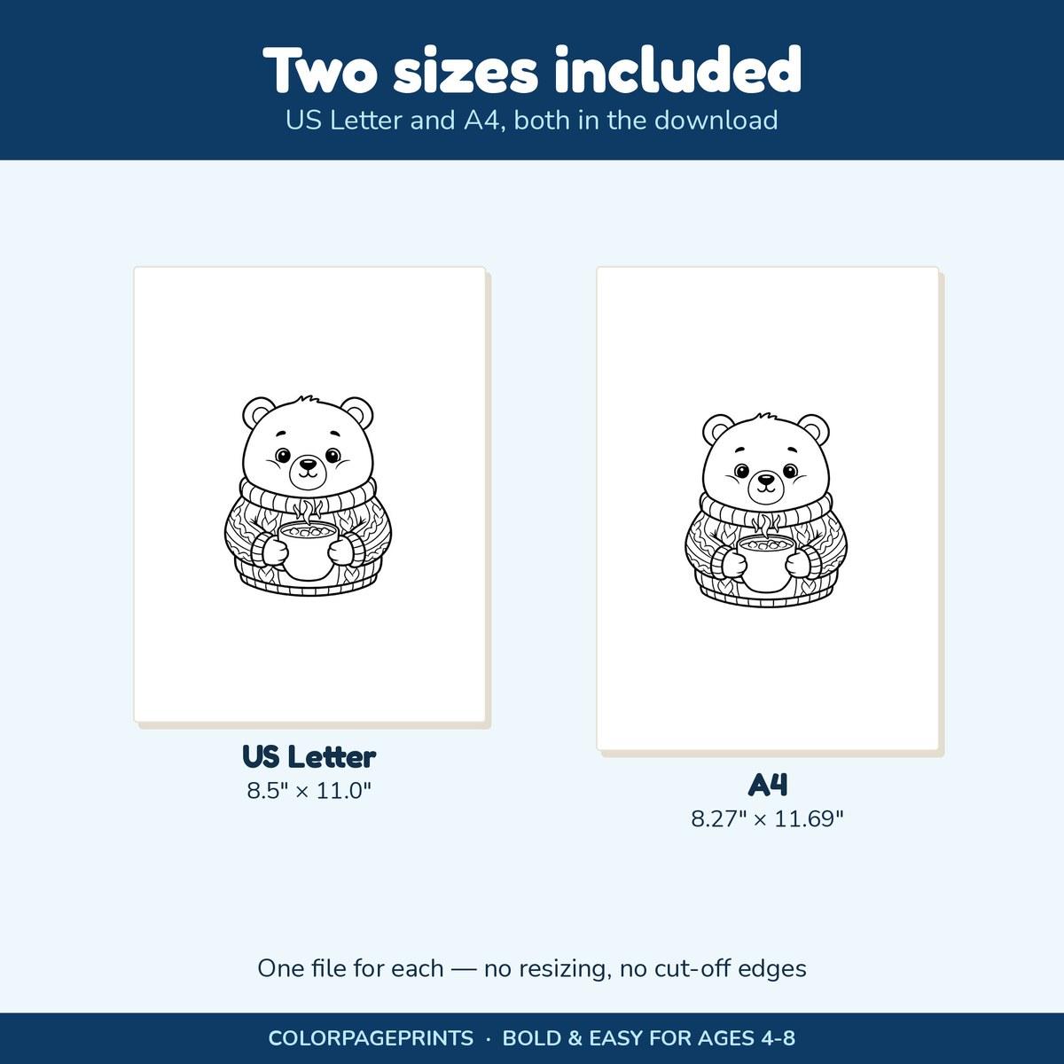 Cute & Snowy Winter Coloring Book — look inside 4