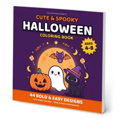 Cute & Spooky Halloween Coloring Book cover