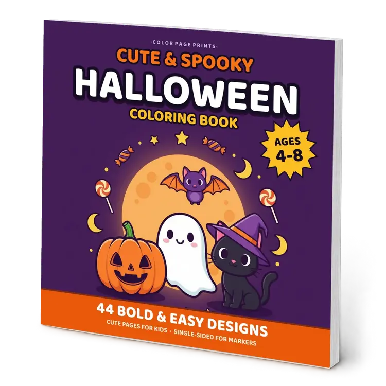 Cute & Spooky Halloween Coloring Book cover