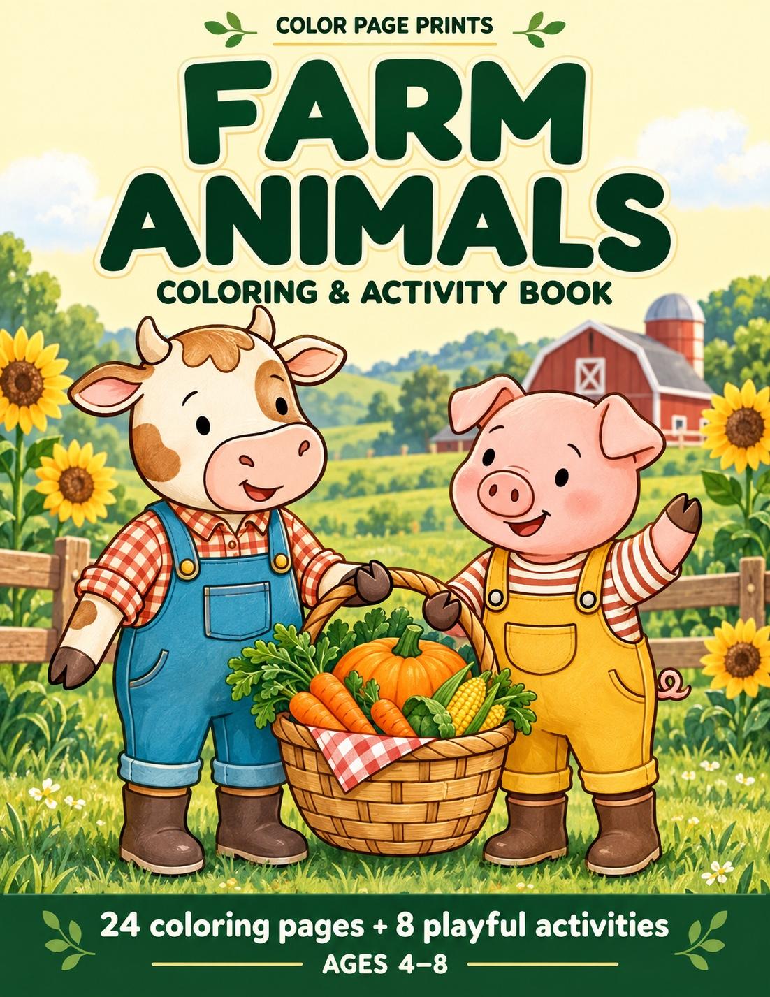 Farm Animals Coloring & Activity Book cover