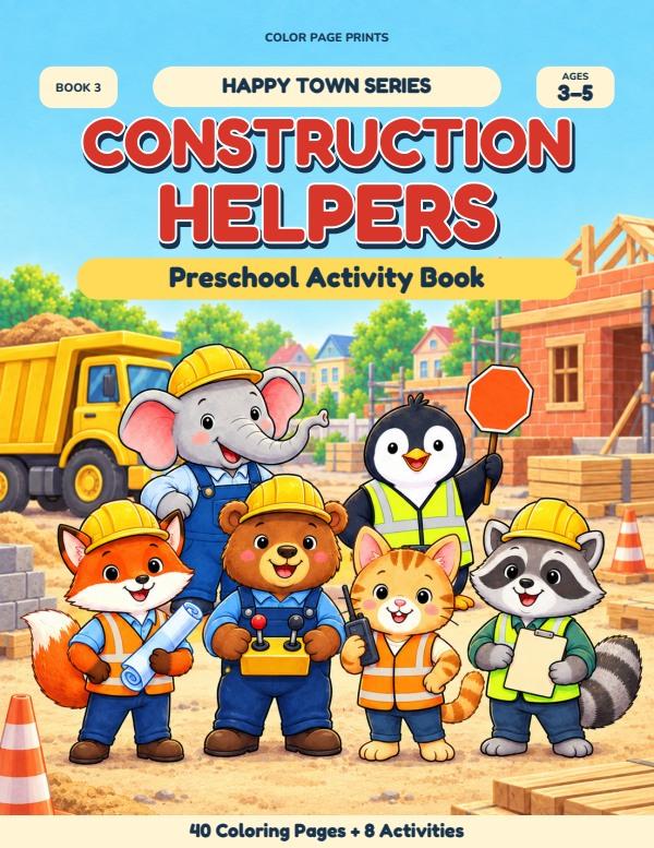 Happy Town: Construction Helpers color cover