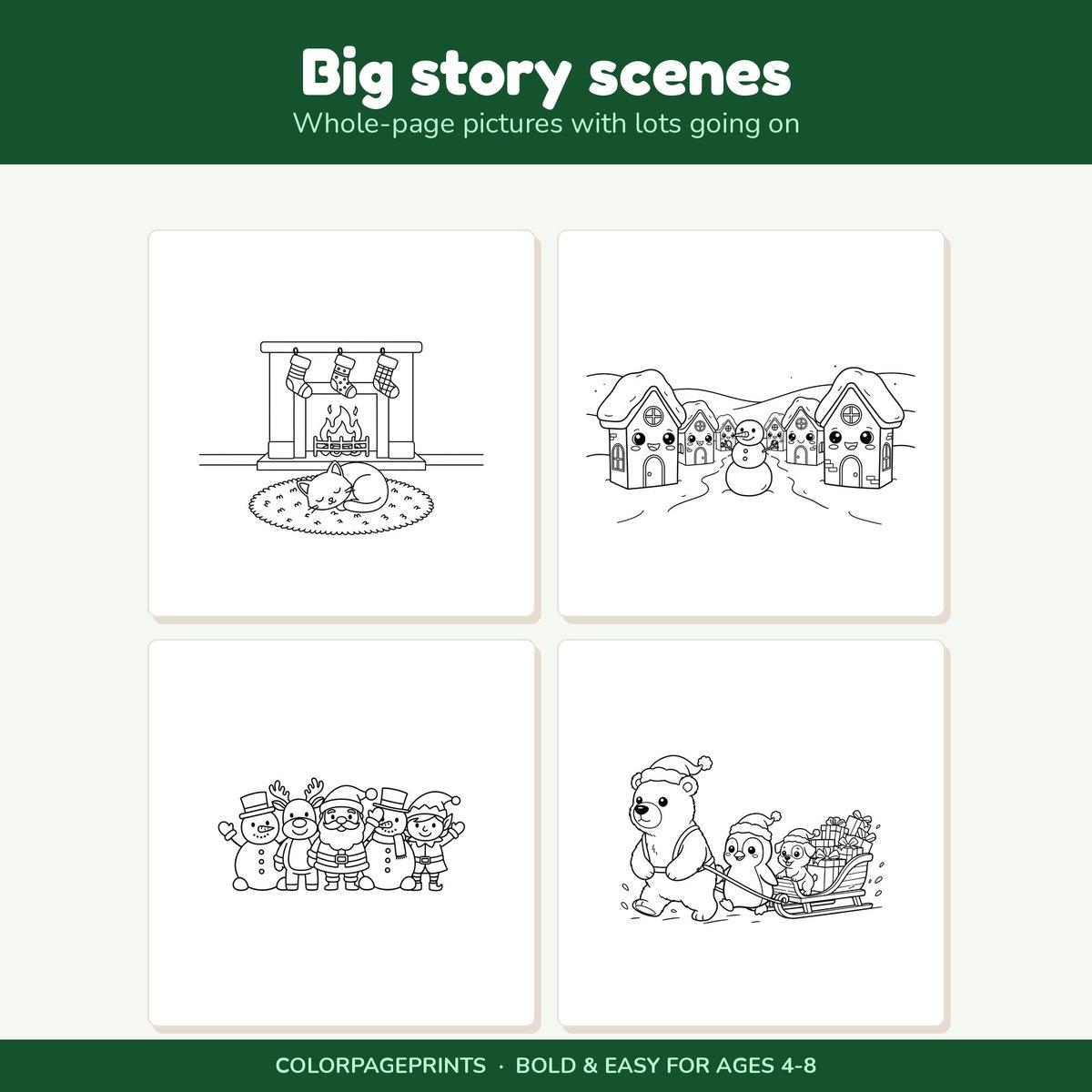 Cute & Merry Christmas Coloring Book — look inside 3
