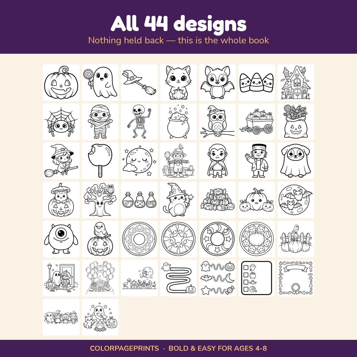 Cute & Spooky Halloween Coloring Book — look inside 1