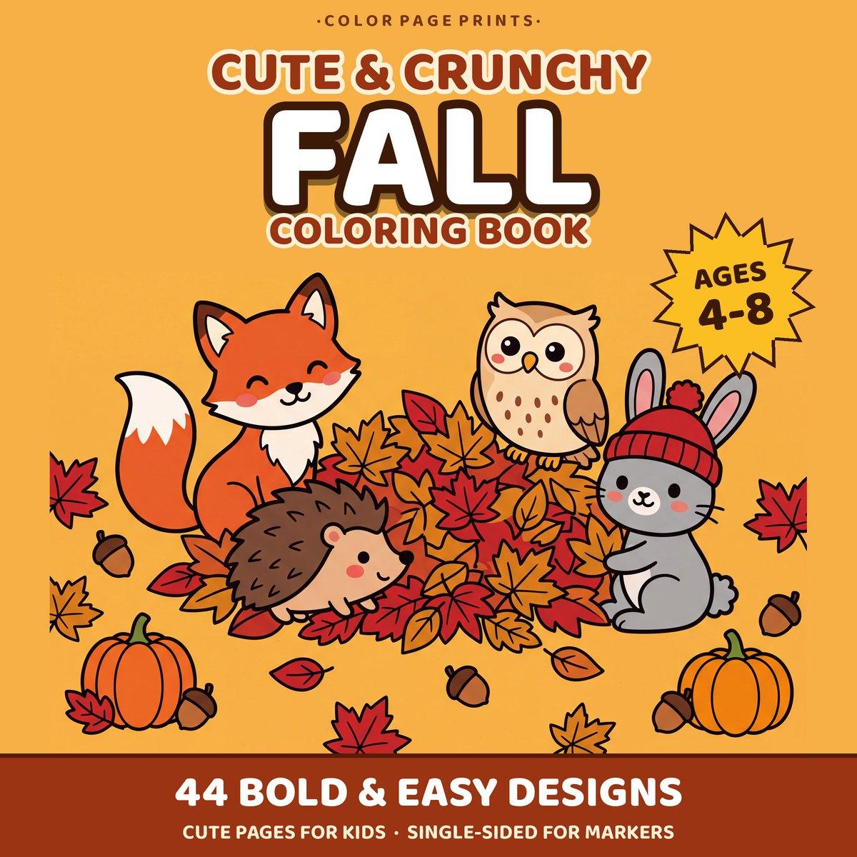 Cute & Crunchy Fall Coloring Book cover