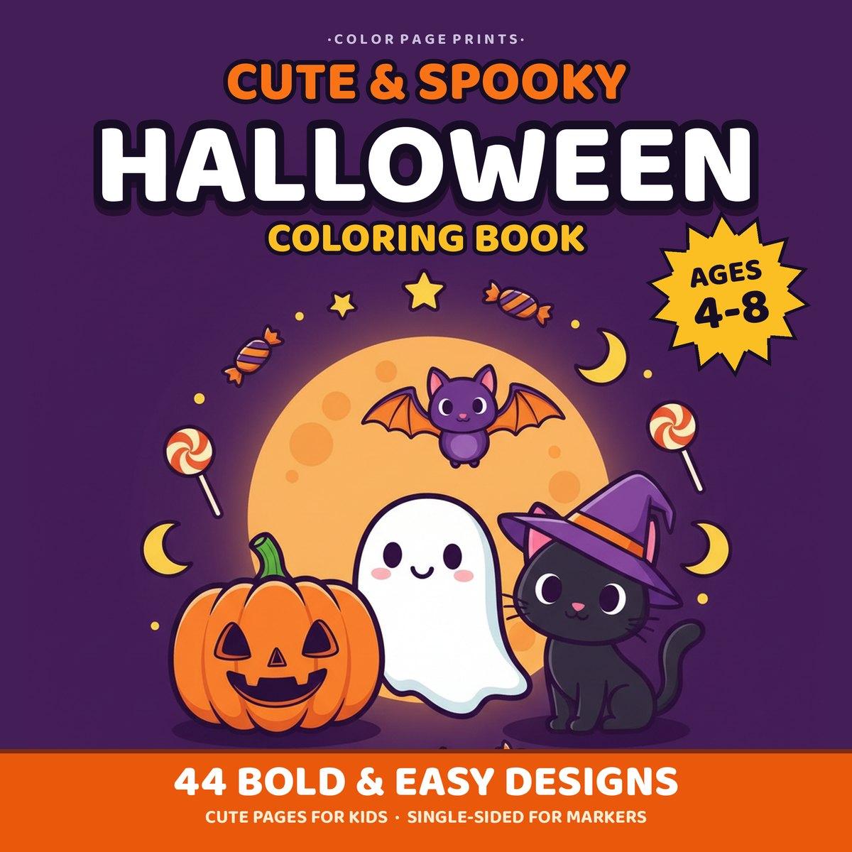 Cute & Spooky Halloween Coloring Book cover