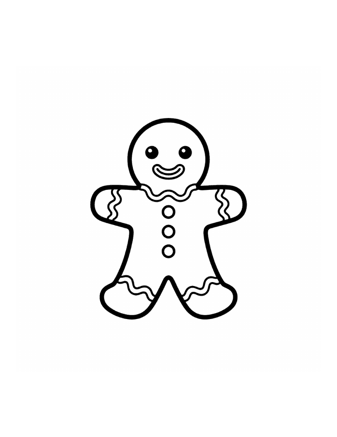 Free printable gingerbread man coloring page