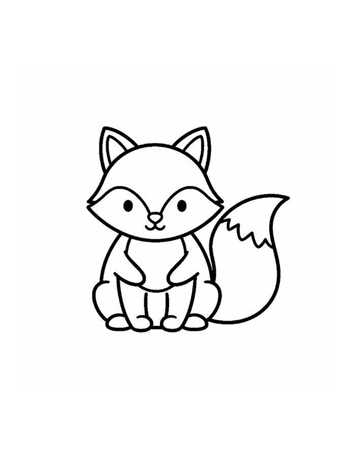 Free printable cute fox coloring page for autumn