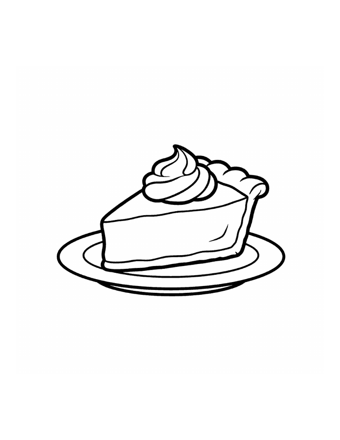 Free printable slice of pumpkin pie coloring page