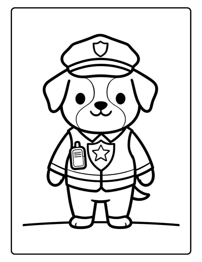 Dog Police coloring character source art
