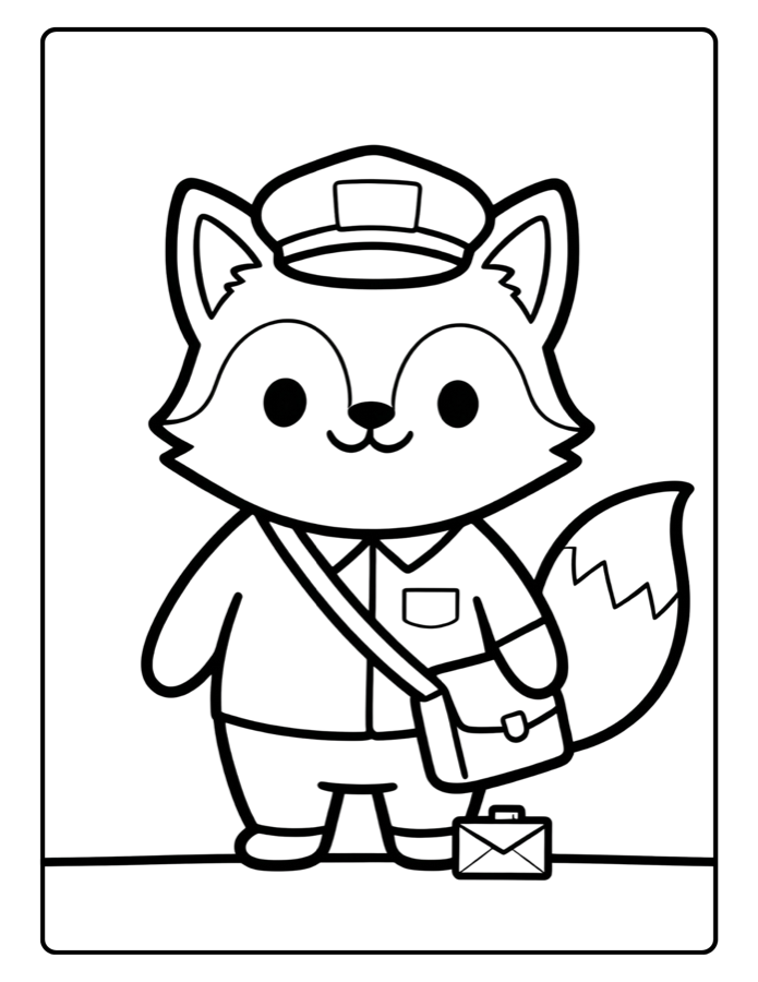 Fox Mail Carrier coloring character source art